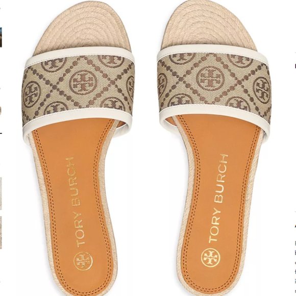 tory burch monogram espadrille slide